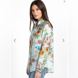 Johnny Was Workshop Liliana Silk Western Shirt Women's Small